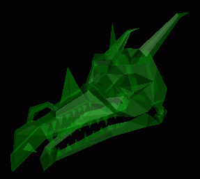 A Transparent 3D Dragon's Head