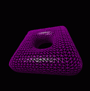 A Smoothed Torus-like
shape, as Wireframe with Hidden Lines Removed
