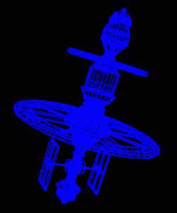 A 3D Space Station, as
Wireframe