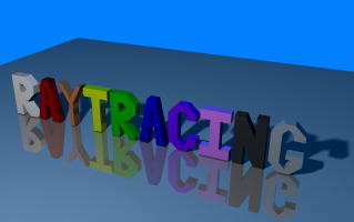 The word raytracing, raytraced